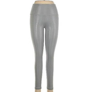 aerie Offline Large New The Hugger Legging High Waist Shine Metallic Silver Gray
